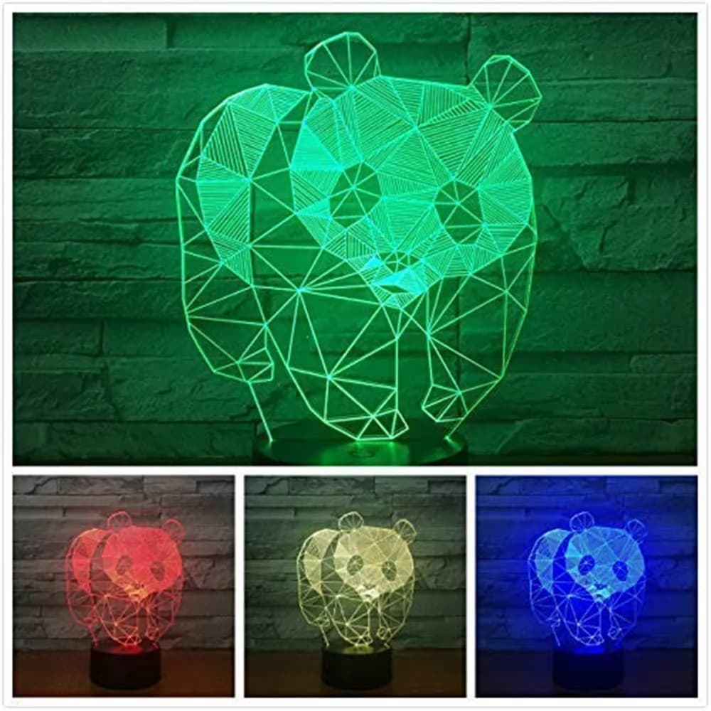 DC5V Cute Panda Led lampada da scrivania 3D acrilico Illusion Night Light Safe Kids Gift decorazione colorata