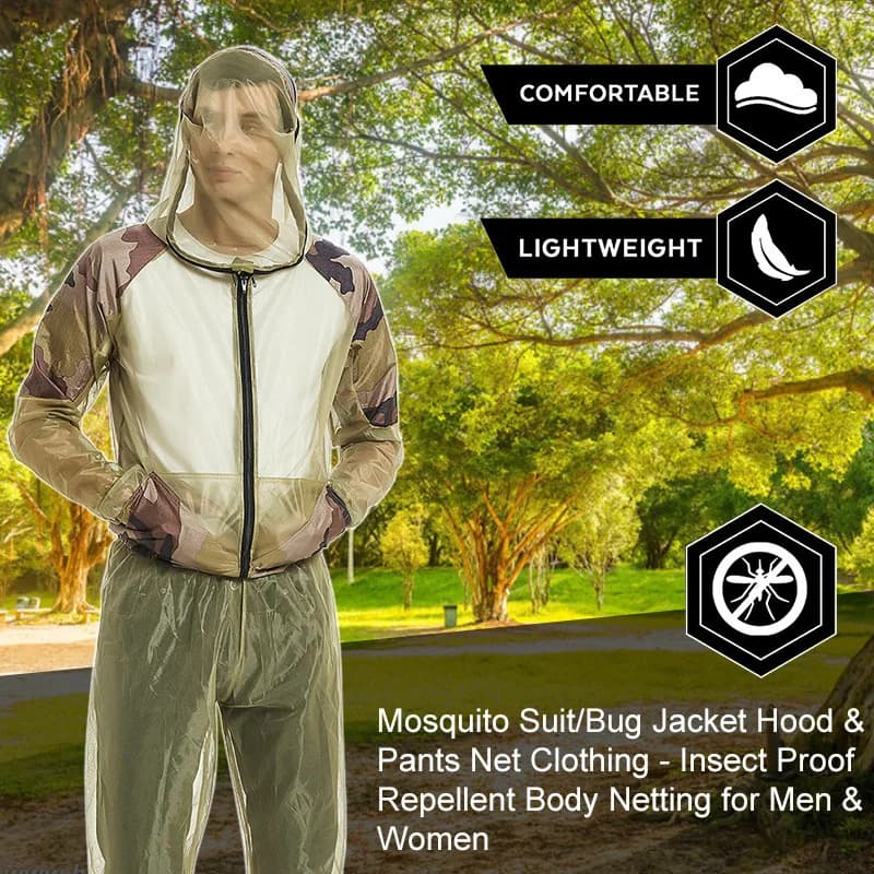 Abbigliamento da pesca Unisex cappuccio in rete, tuta repellente per zanzare, cappotto Anti-zanzara, Set di giacche a prova di insetti per la protezione esterna