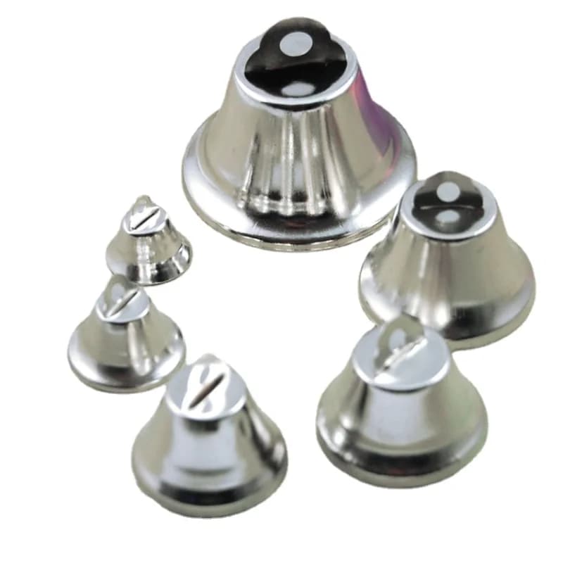 Multi size open horn bell pet bell pure silver wind chime DIY jewelry Christmas decoration accessories materials