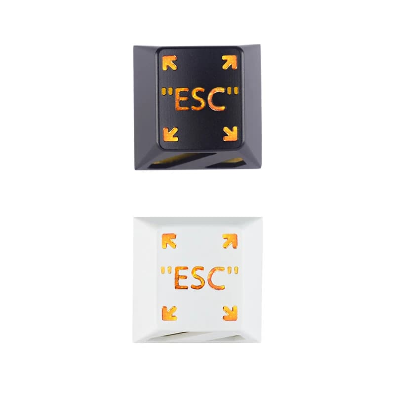 Holyoops ESC R1 Artisan Keycap interruttori Cherry MX compatibili in alluminio anodizzato CNC retroilluminato bianco arancione nero