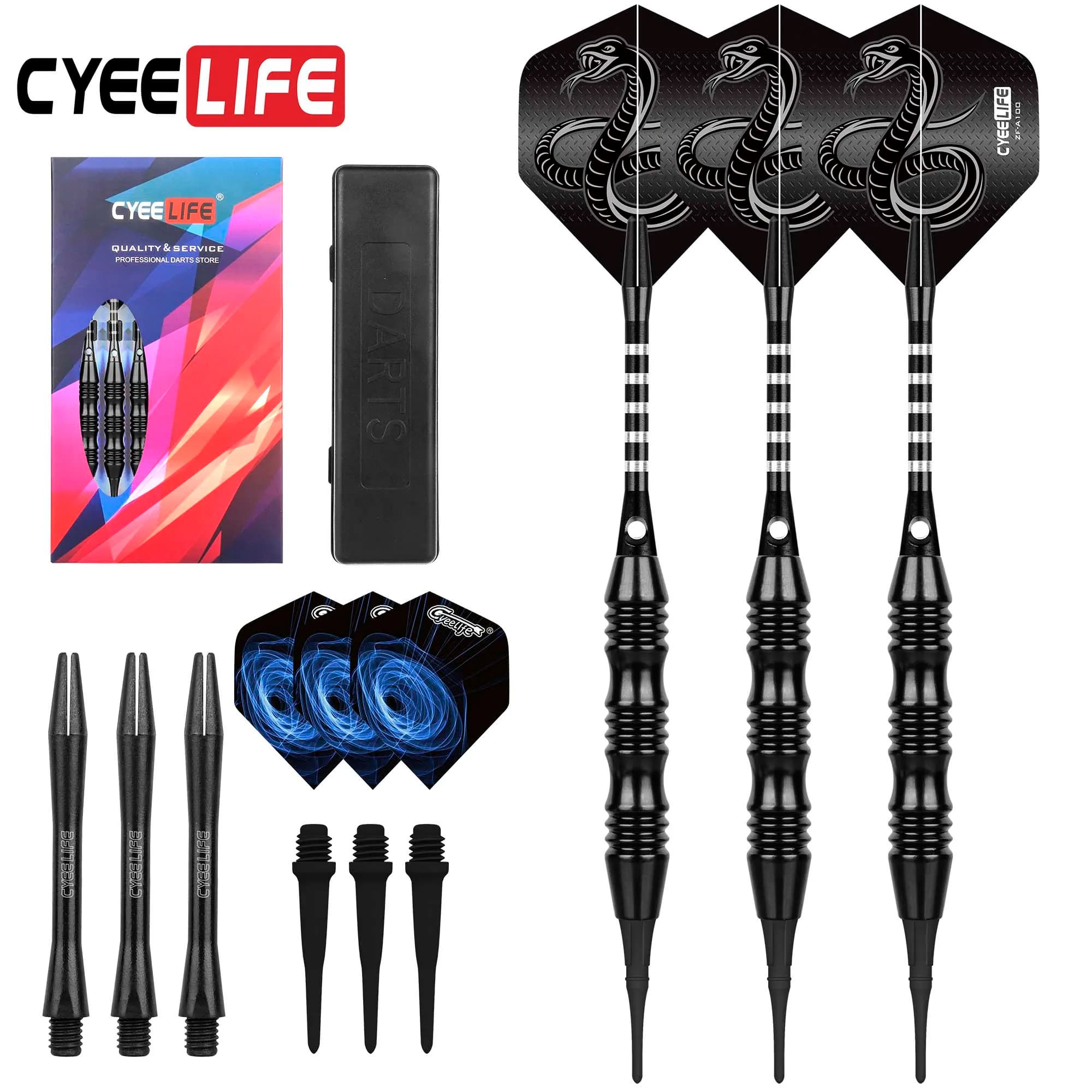 CyeeLife 20g 3 pezzi Punta Freccette Albero in alluminio Bersaglio elettronico in plastica Giochi per interni ed esterni Intrattenimento bar per famiglie