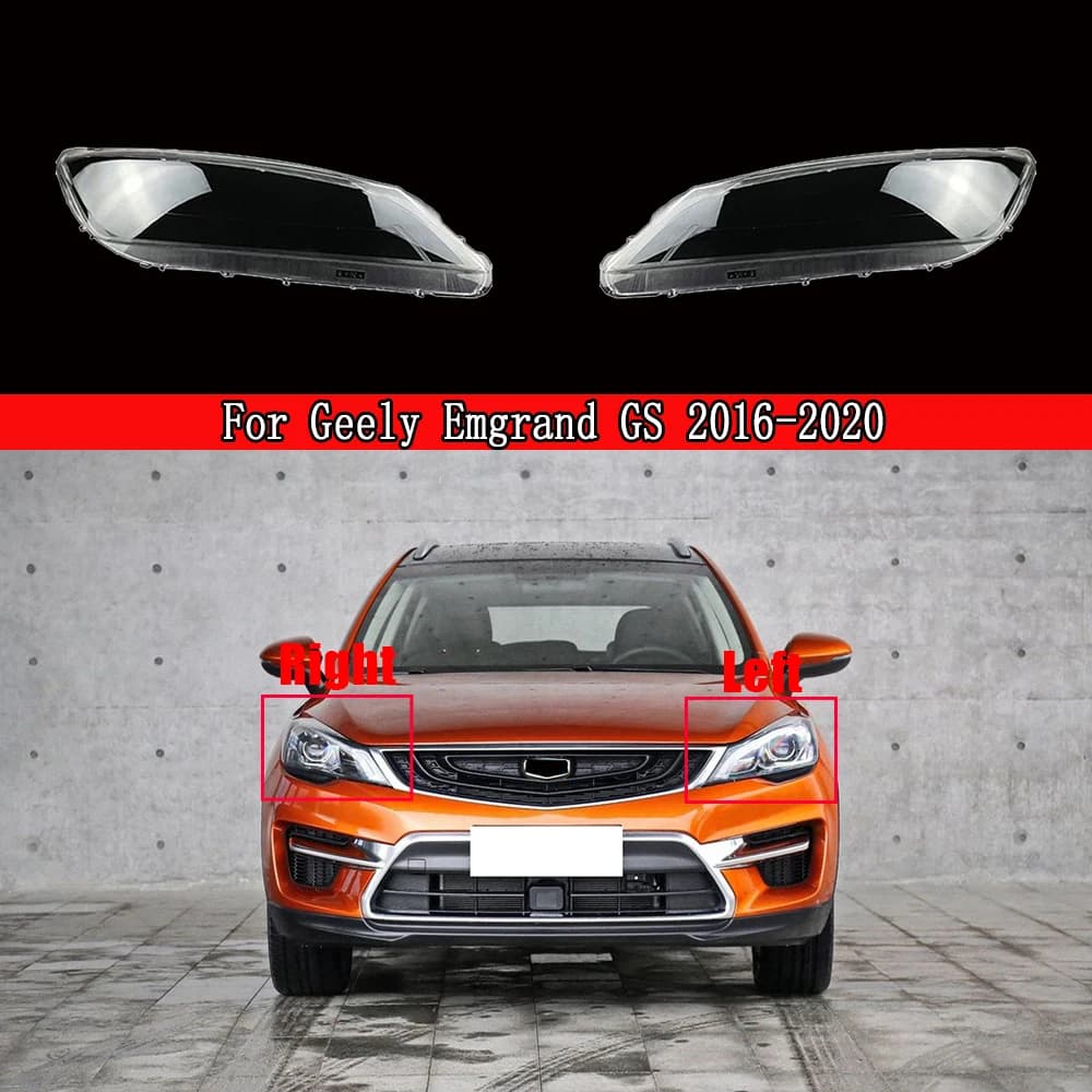 For Geely Emgrand GS 2016 2017 2018 2019 2020 Car Accessories Headlamps Transparent Lampshades Lamp Shell Headlights Lens Cover
