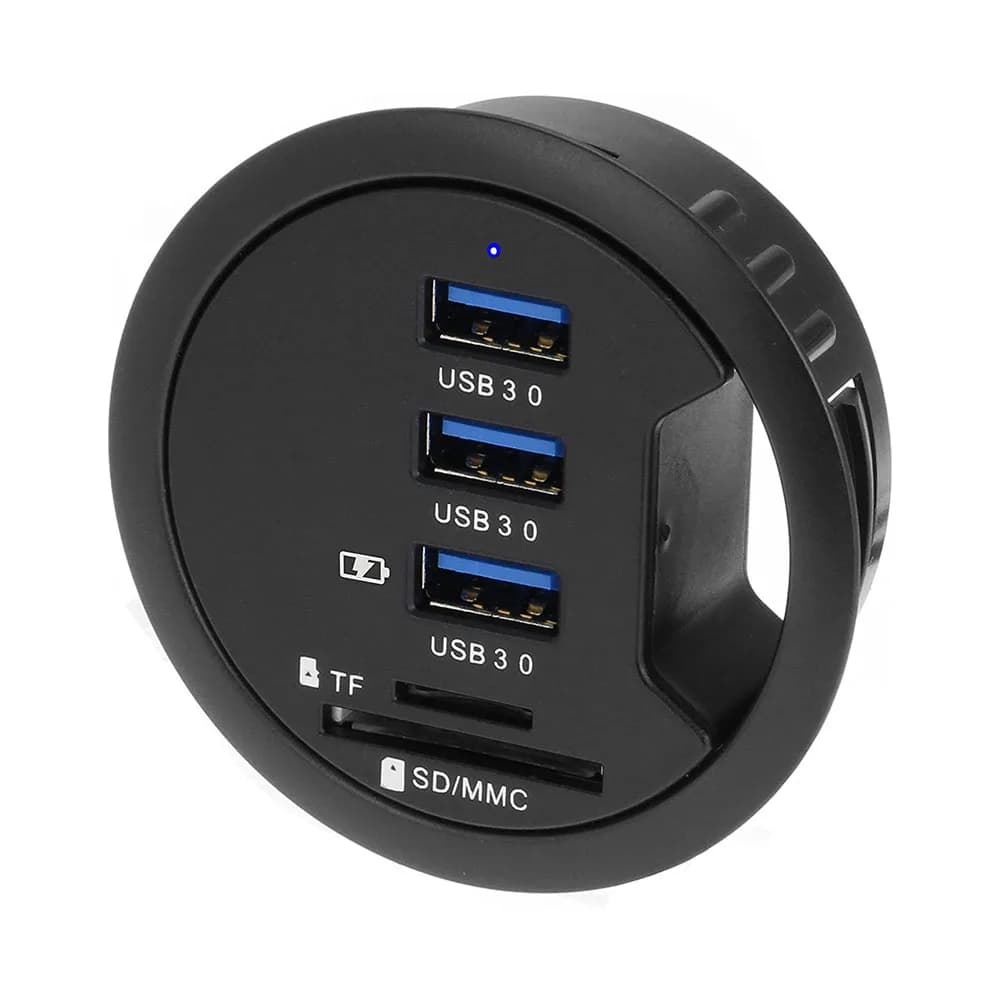 Adattatore HUB USB 3.0 supporto di ricarica Hub USB 3/4 a 3.0 porte con adattatore audio Stereo esterno lettore di schede SD combinato