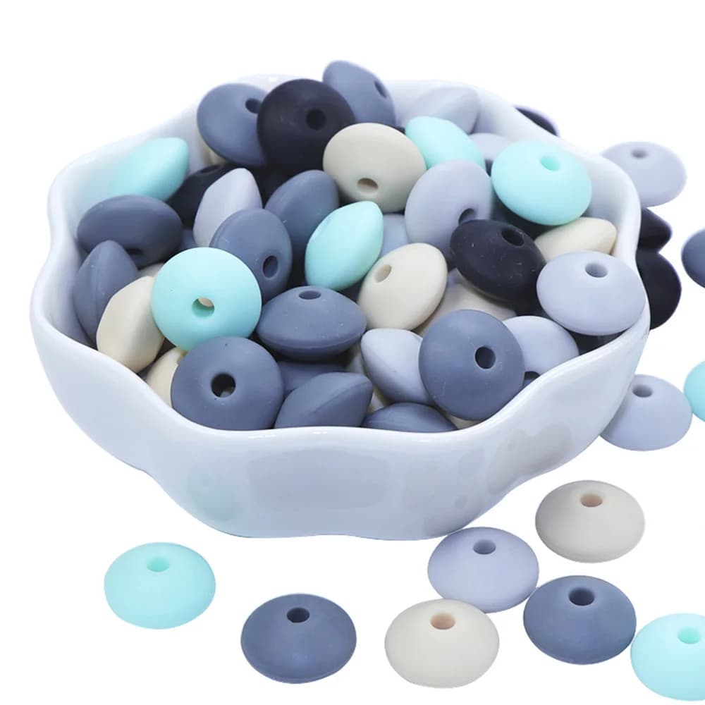 BOBO.BOX 500 pz perline in Silicone 12mm Perle Silicone massaggiagengive perline fai da te Food Grade Silicone abaco perline dentizione collana infermieristica