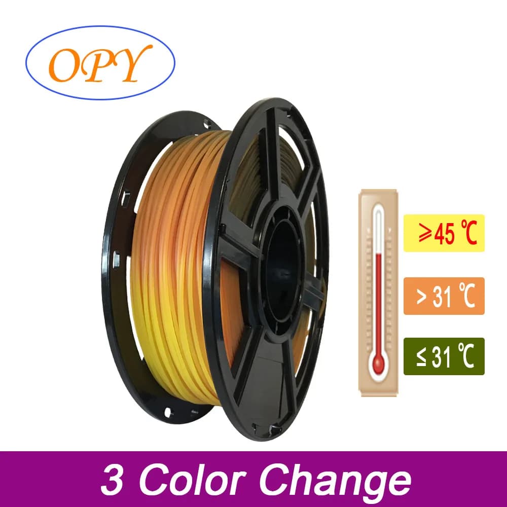 3D Printer Filament PLA Change colour with temperature sublimation 3D printing material 1.75 mm 1 kg 100 g 10 m