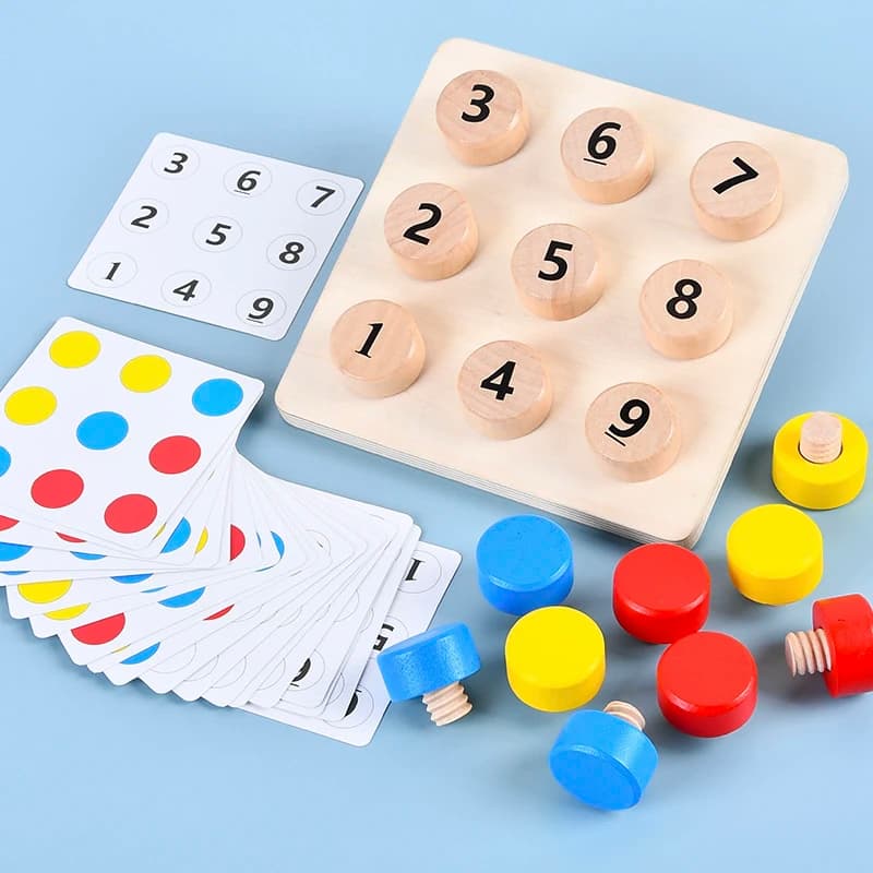 Legno stringere le viti abbinamento sfida gioco da tavolo Montessori colore numero cognizione accoppiamento Puzzle giocattolo educativo regali