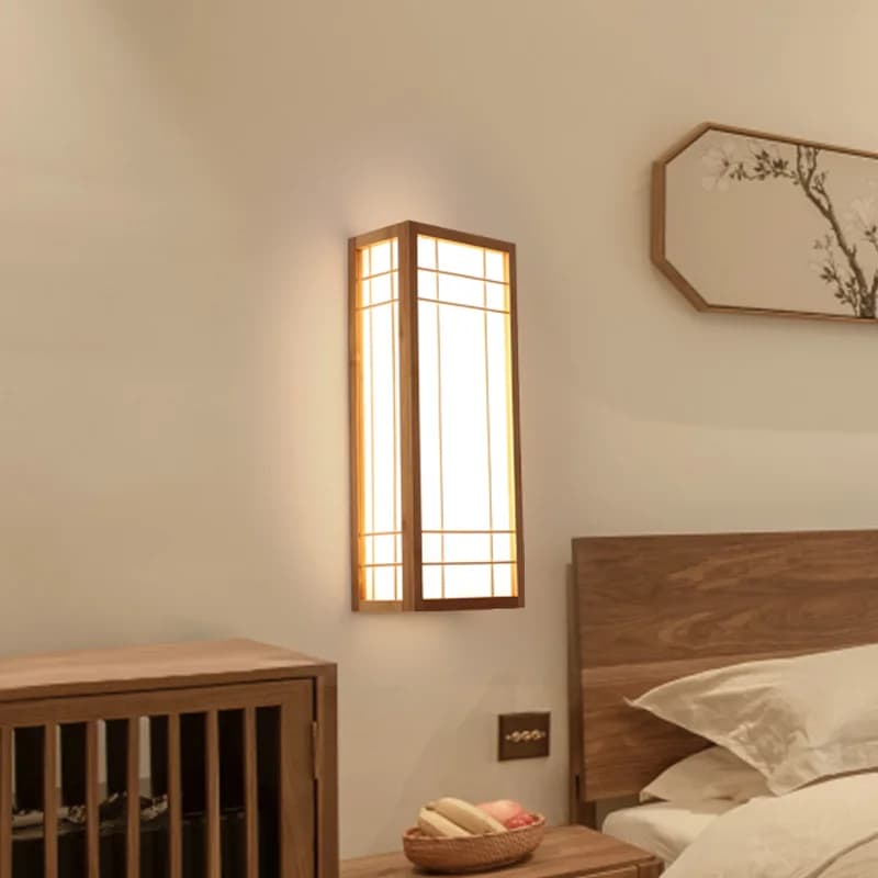 Lampada da parete moderna giapponese Lampada da parete minimalista in stile Tatami LED per soggiorno Lampada da corridoio con decorazione per specchio da bagno
