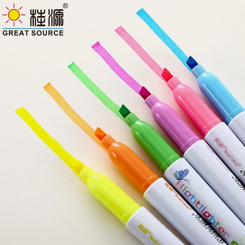 Makeasy Evidenziatore Inchiostro colorato 6 colori Mark Pen Penna fai da te Disegno Penna colorata (12 pezzi)
