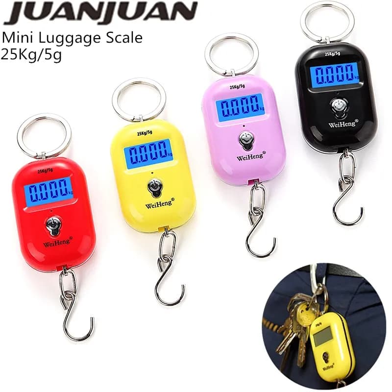 25kg/5g Mini bilancia a gancio bilancia digitale per valigia s appesa pesatura da viaggio Steelyard strumento di peso elettronico 40% di sconto