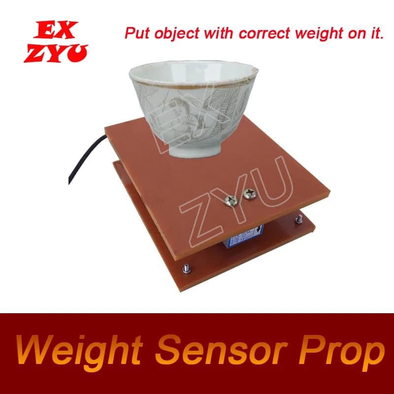 EXZYU Weight sensor Prop escape in real life puts the object with the correct weight on the sensor to unlock the room of the room