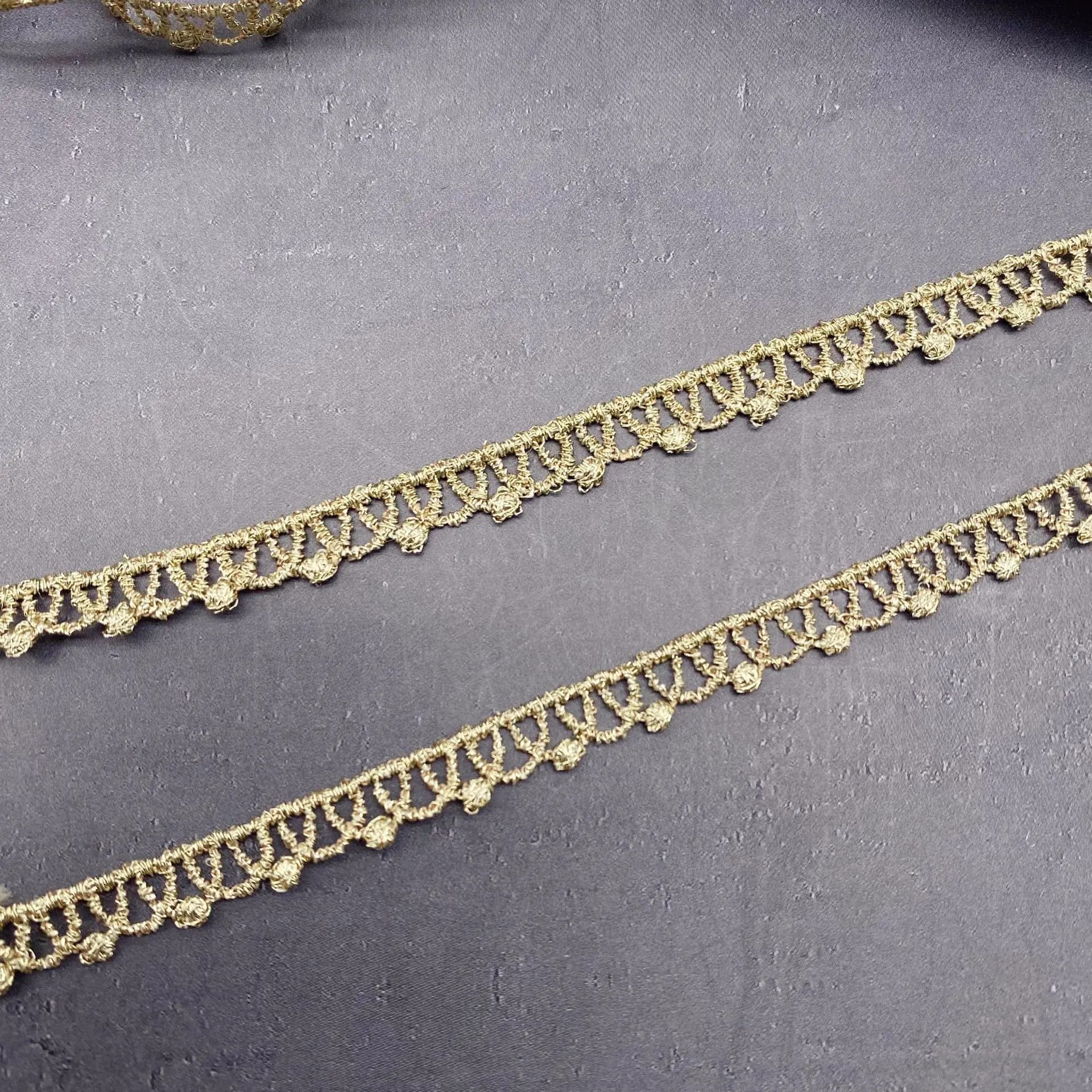 1.1cm Width Gold Thread Embroidery Hollow Lace Fabrics DIY Wedding Dress Lolita Clothing Sewing Garment Accessories