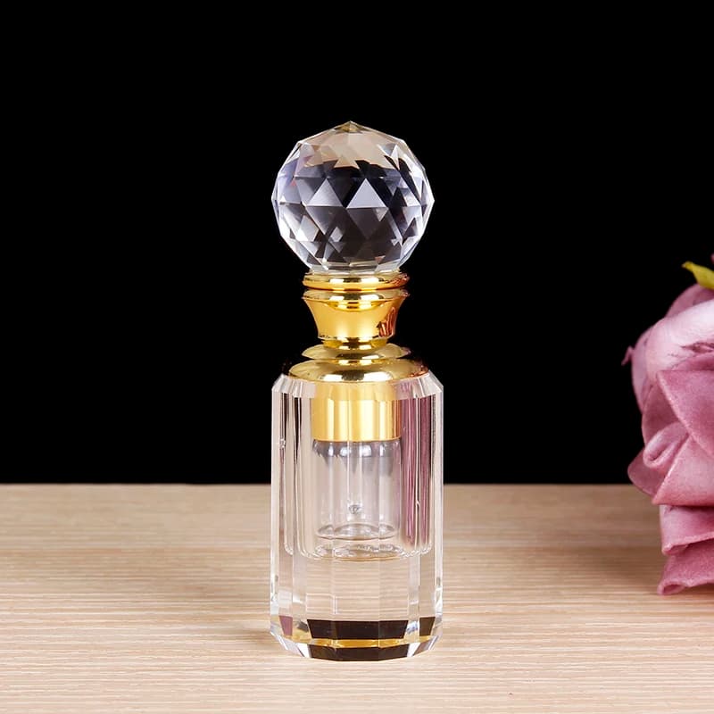 Bottiglia di olio essenziale di cristallo portatile da 1 ml Bottiglia di profumo di vetro trasparente riutilizzabile per regali di Natale per la decorazione della casa di nozze della signora