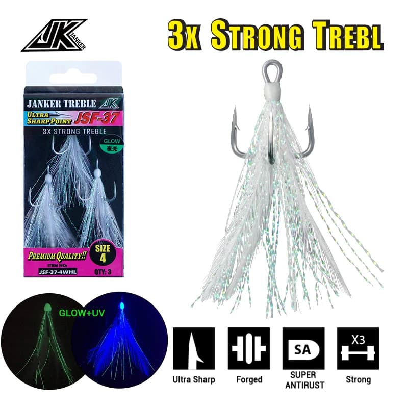 JK nuovo JSF-WHL da pesca piuma filo metallico Tweeter Hook Super antiruggine tre gancio di ancoraggio amo da pesca con forniture per la pesca