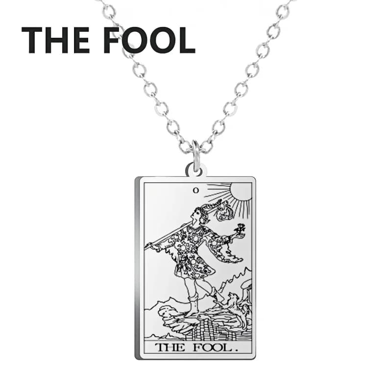 LLX Dawapara Tarocchi Collana da donna Collana in acciaio inossidabile Richezza Amuleto Classico Tarocchi Arcani maggiori Divinazione Fascino Gioiello
