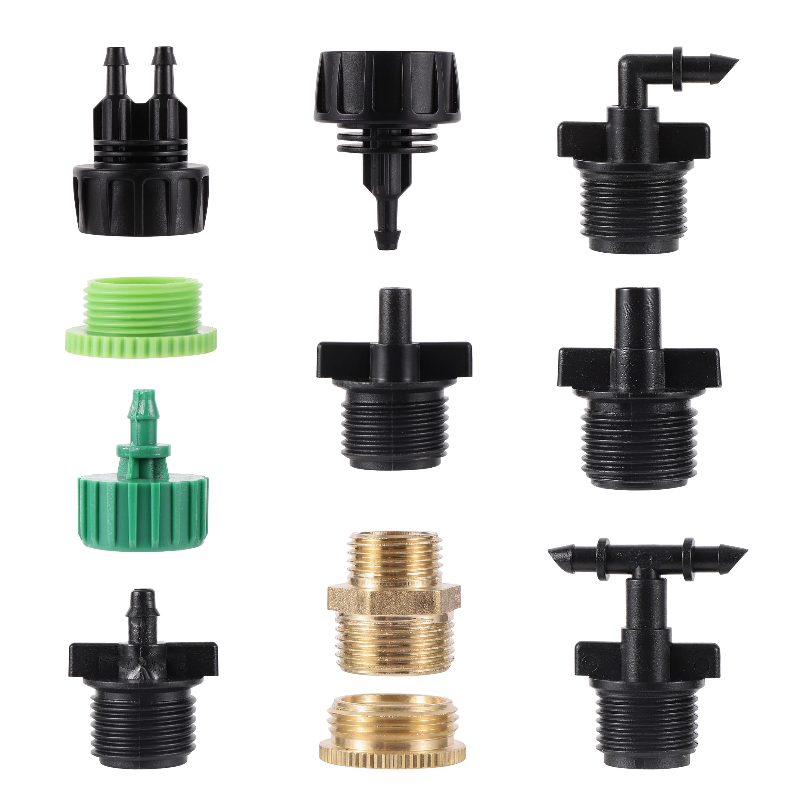 2pc Drip irrigation sprinkler fittings 1/4 inch barb tee single and double pipe diverter fittings 4/7 mm hose connector