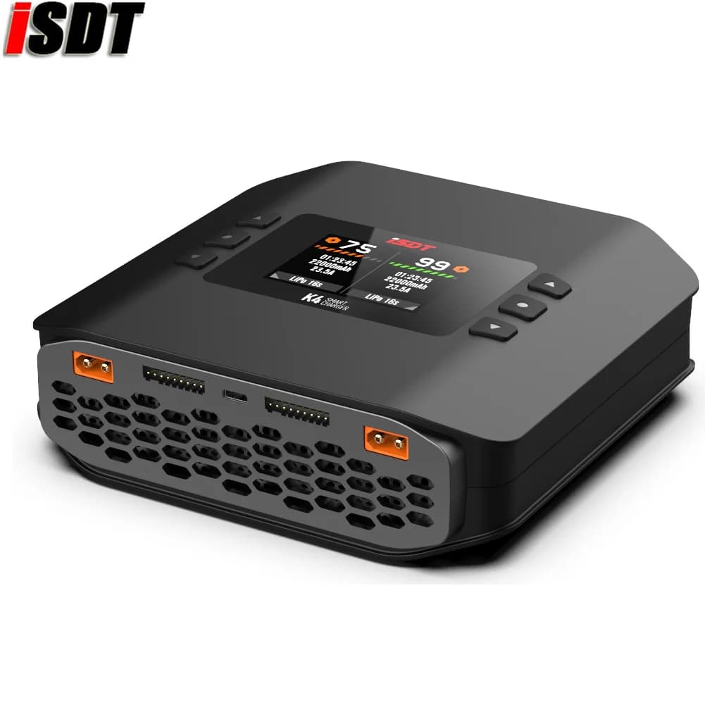 ISDT K4 1 ~ 8S Lithium Battery Smart Charger 20A 600W AC/DC Independent Dual Mode Dual Channel for Lipo Battery charge Rc Toy