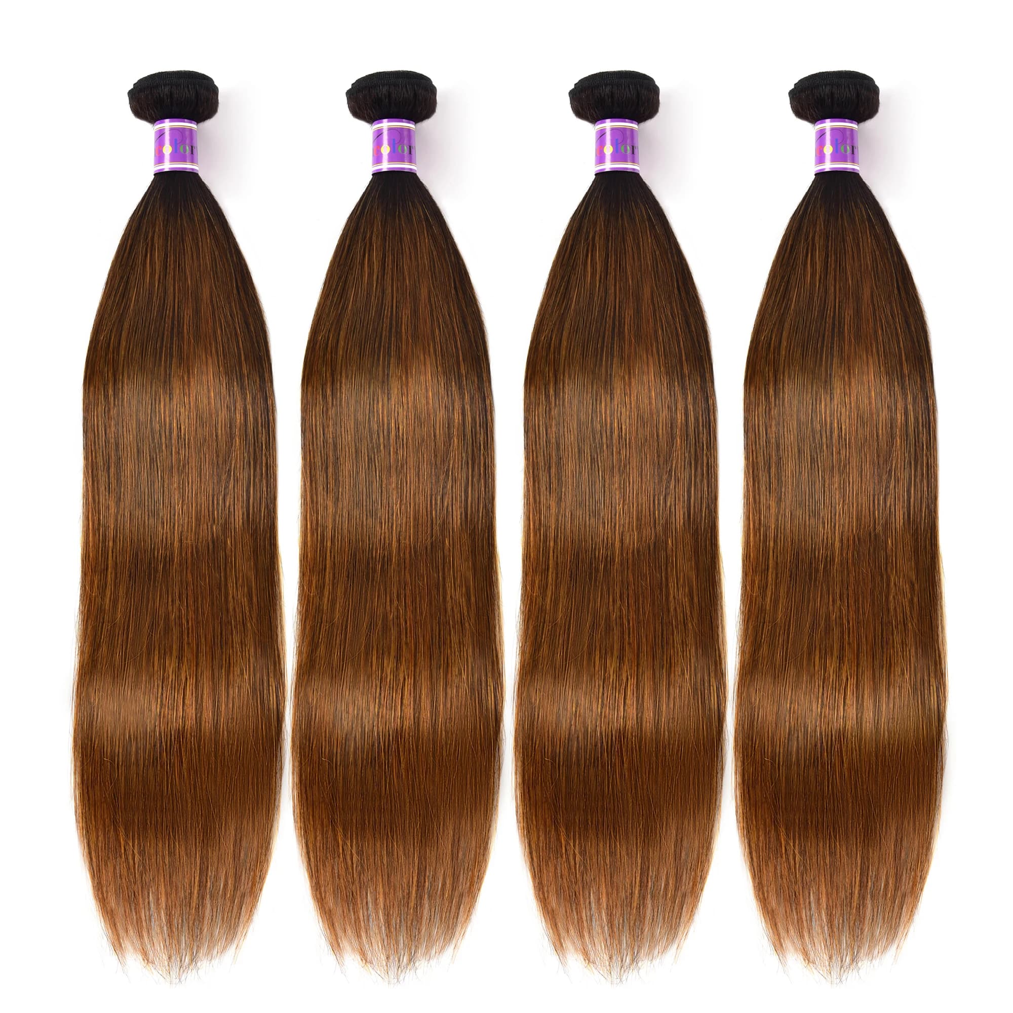 Fasci di capelli umani peruviani Bronde diritti 1/3/4 Offerte di pacchi Marrone cioccolato Balayage Ombre Estensioni del tessuto dei capelli da 8 "a 30"