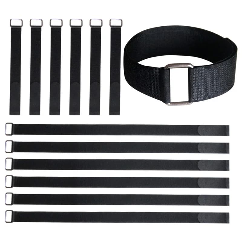 10 pz/lotto 2 centimetri di Larghezza In Nylon Hook e Loop Legami Imbottiture Cinghie con Fibbia In Metallo di Fissaggio Cavo Cinghie Regolabili Riutilizzabile cablt Legami