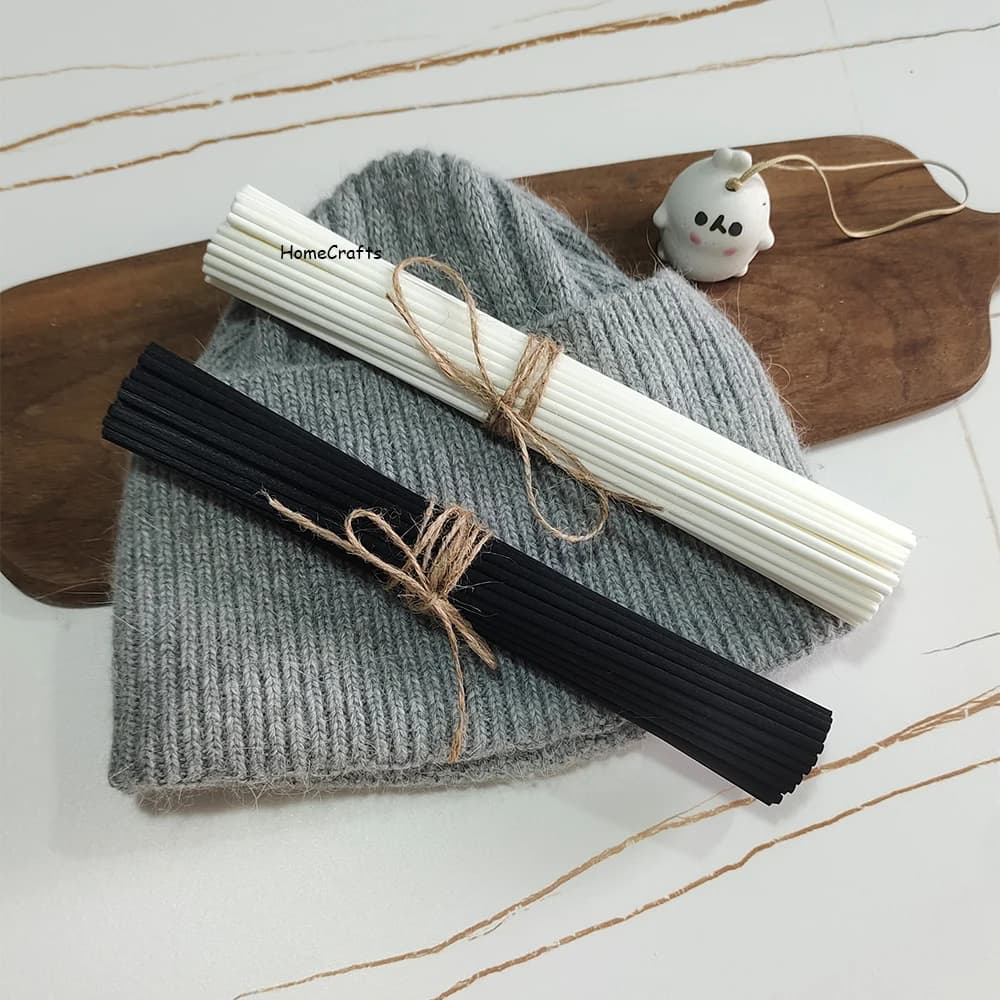 50 Pezzi Bastoncini per Diffusore di Fragranze 3mm/4mm/5mm, Bastoncini di Ricambio per Diffusore di Aromi, Aste Profumate in Fibra di Rattan