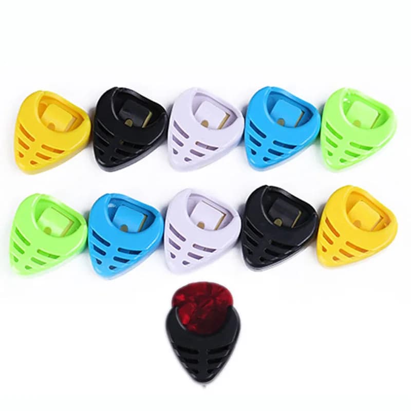 10PCS Plettri per Chitarra Scatola Durevole Custodia per Plettro in Plastica Celluloide Mediatore Titolari Basso Chitarra Acustica Accessori per Chitarra Elettrica