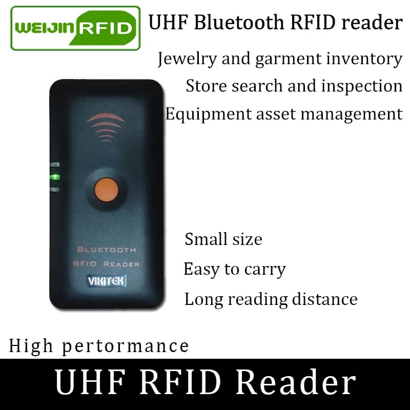 UHF Bluetooth RFID Reader with Telephone Connection, ISO 18000-6C EPC GEN2, Long Reading Distance for Android, Windows, iOS, Portable Encoder