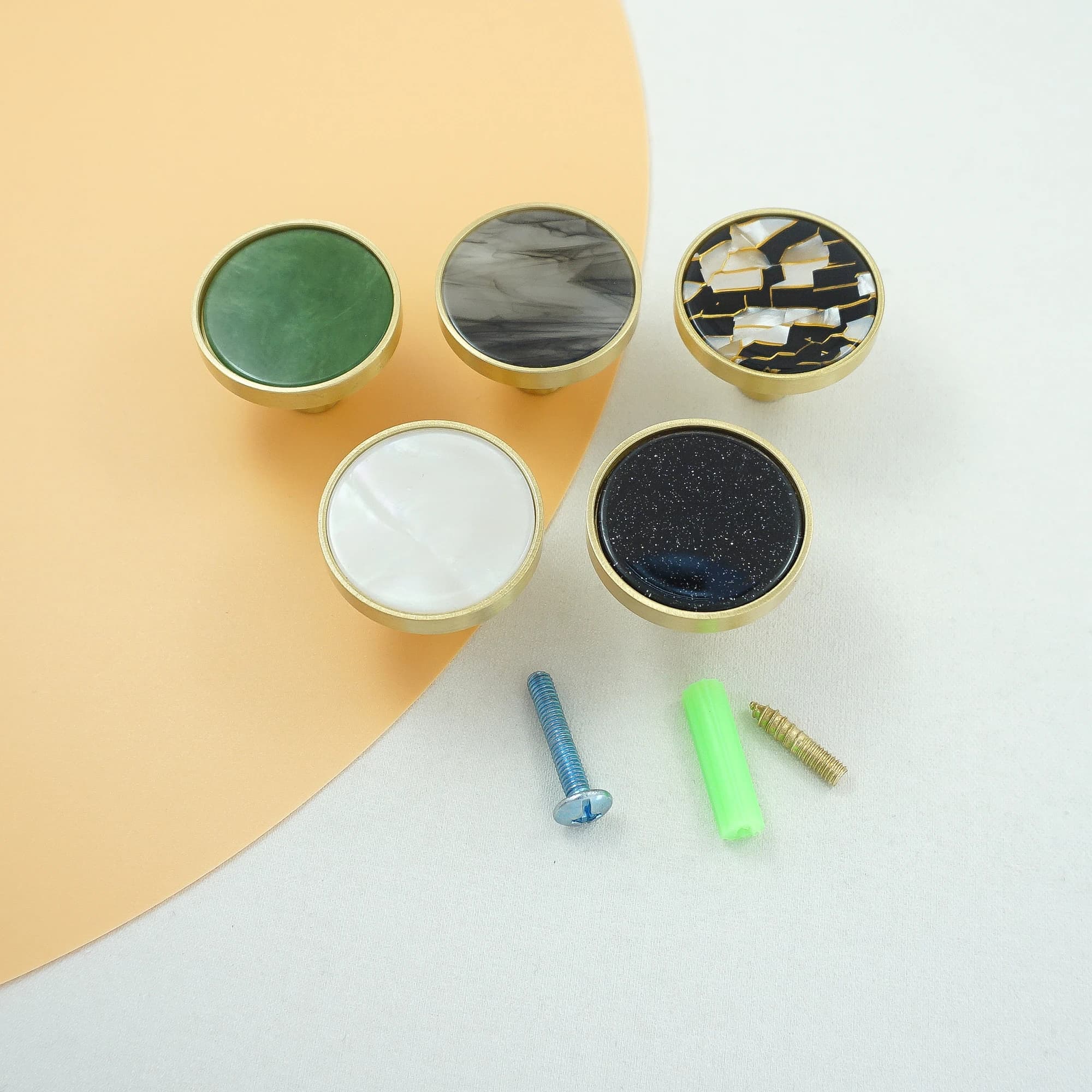 Brass Cabinet Hardware Colorful Drawer Knobs Nordic Pastoral Bathroom Indoor Kitchen Hallway Wall Clothes Hooks Acrylic Hangers
