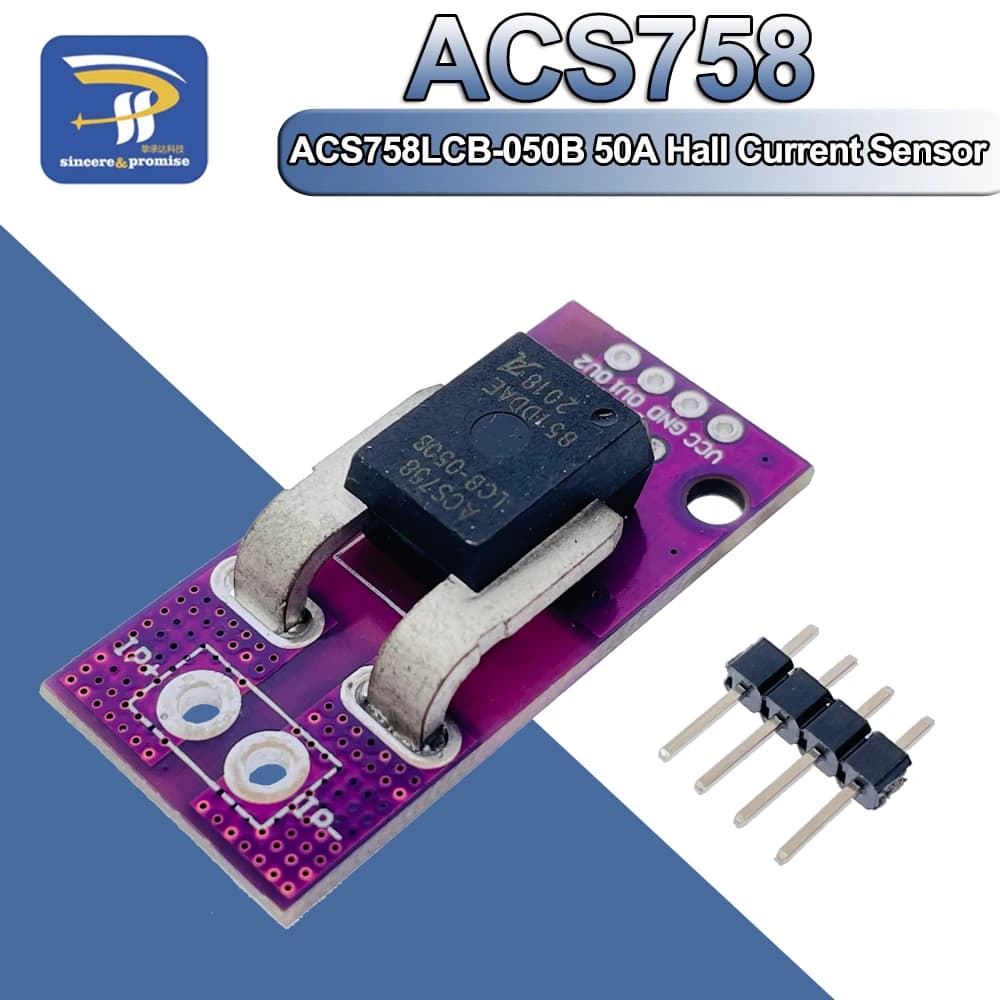 Power Sensor Module Hall 50A 100A analog AC DC 3.3V-5V ACS758 ACS758LCB-050B 100B-PFF-T for Arduino RC Connector