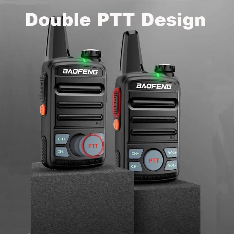 2PCS BAOFENG MINI WALKIE TALKIE UHF 400-470MHz dual PTT compatto piccolo portatile a due vie radio BF-T99 MINI con auricolare