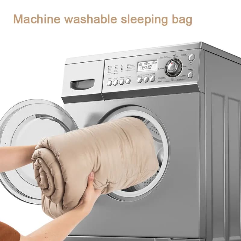 Washable cotton sleeping bag in washing machine for autumn and winter, cold-proof thick fur bag for outdoor camping for adults
