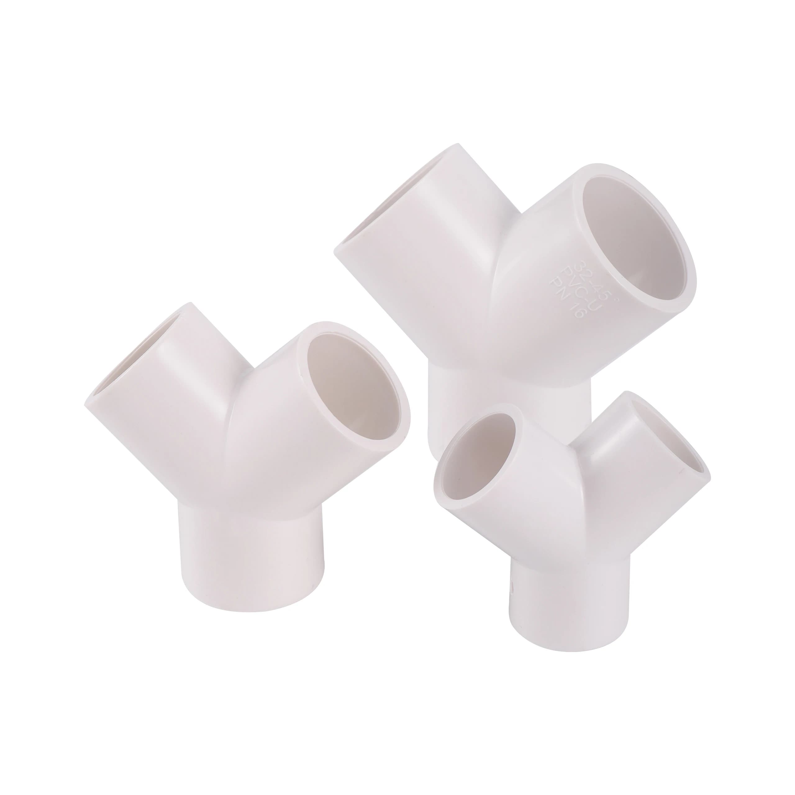 2 pezzi PVC Tradesen 20/25/32mm plastica a forma di Y forcella a tre vie tubo dell'acqua Y Tee connettore connettore acquario adattatore per tubo UPVC