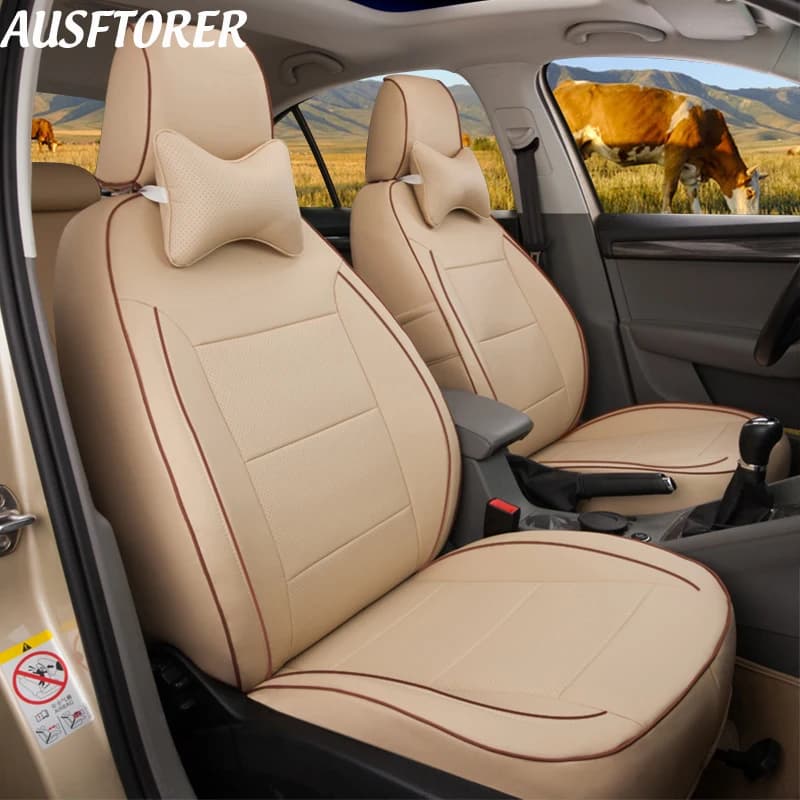 Car Seat Protectors in cow leather and PVC for Jeep Compass 2017 2018 Car Seat Covers Custom Seat Accessories