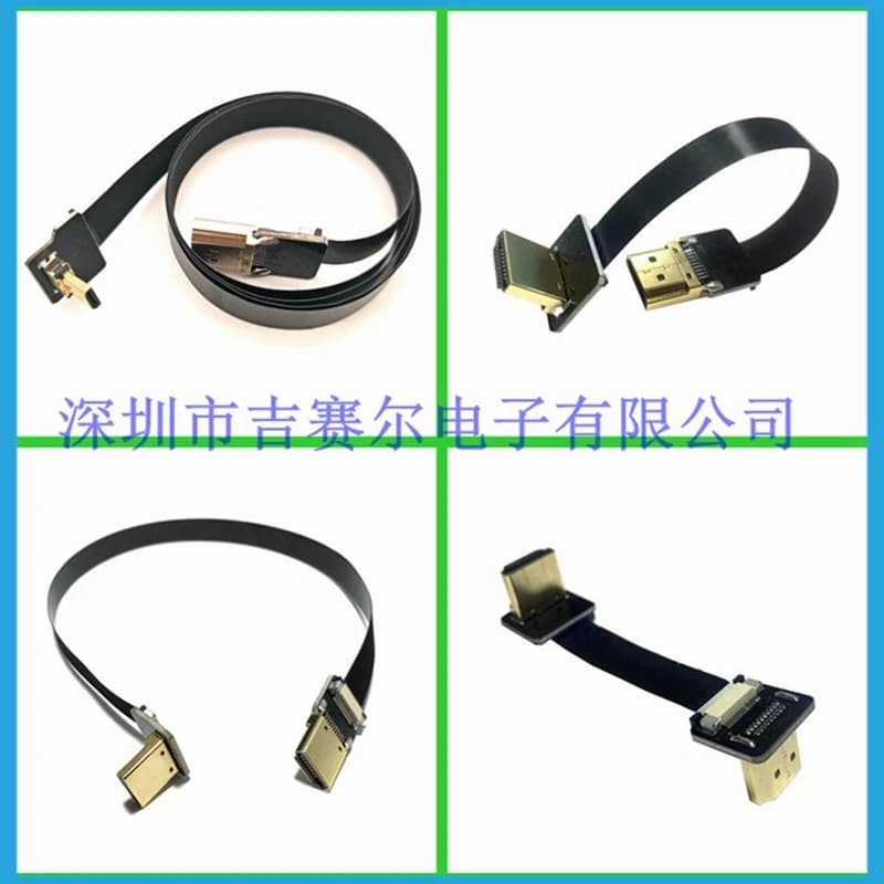MINI HDMI compatibile maschio a femmina adattatore da 90 gradi FPC nastro piatto cavo HDTV passo 20 pin per fotografia aerea multicottero
