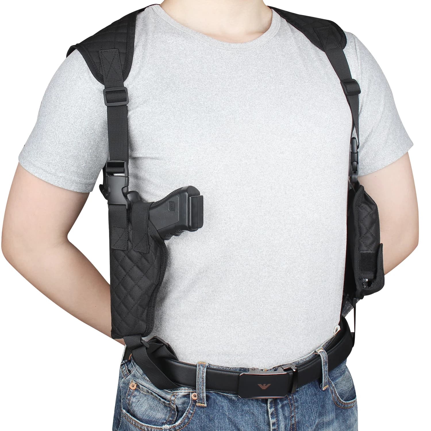 Kosibate Tactician Universal Left Right Gun Carry Pouch Hidden Shoulder for Glock 17 19