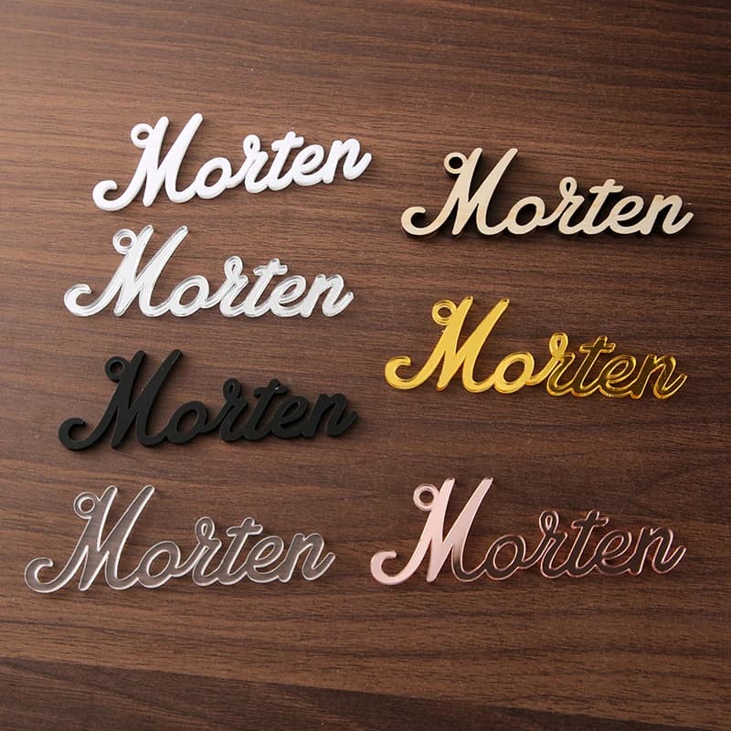Calza di natale targhette con nome in legno segnaposto per matrimonio personalizzato nome personalizzato Charms bomboniere segnaposto tagliato al Laser targhette con nome