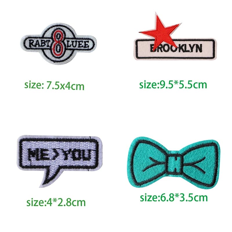 1 pz black white english alphabet rectangle embroidery patch for clothing stripes words written sticker clothes letters badges