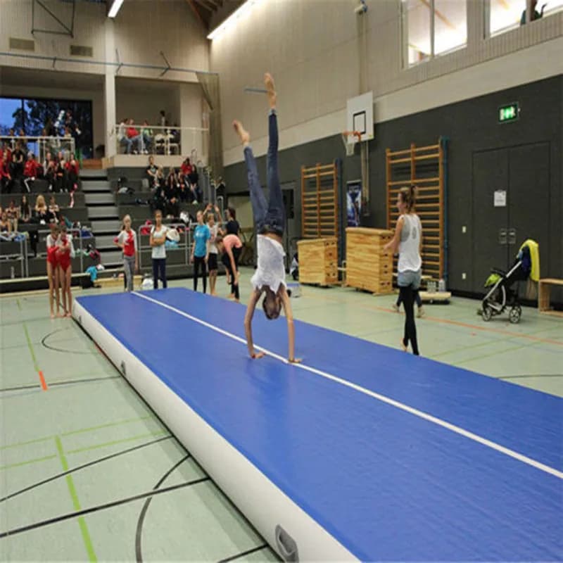 HIBADOU 10x2x0.2m Inflatable Carpet for Air Gymnastics 8 Inch Training Mats Gymnastics for Cheerleader/Yoga with Pump