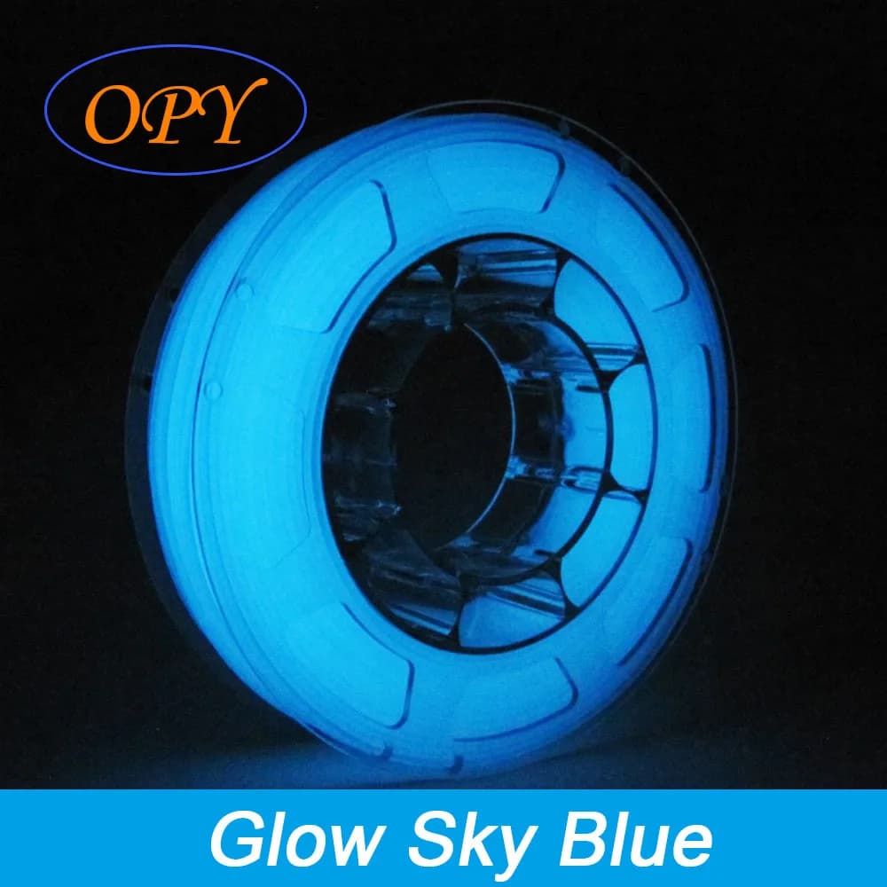 Filamento che si illumina al buio 1,75 mm 1 kg Stampante 3D blu cielo Plastica 10M 100G Campione Rosso Verde Viola