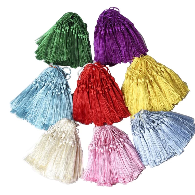 50PCS/Pack 8cm Color Hanging rope Polyester Tassels Fringe Sewing Bang Tassel Trim Key Tassels For DIY Embellish Curtain Access