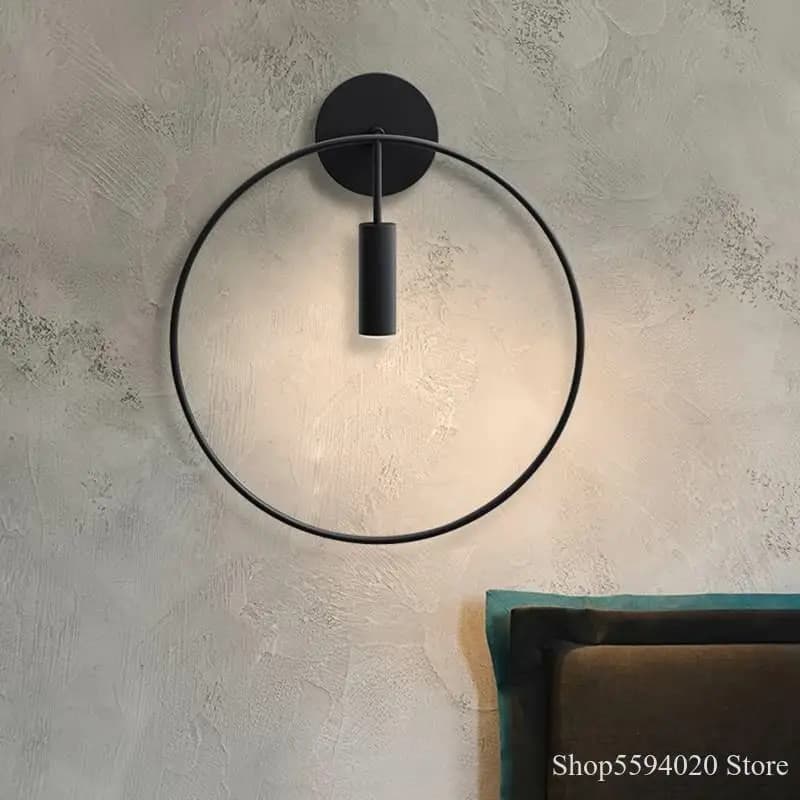 Lampada da parete circolare semplice nordica protezione creativa ristorante camera da letto comodino corridoio balcone lampada da parete applique Vanity Light