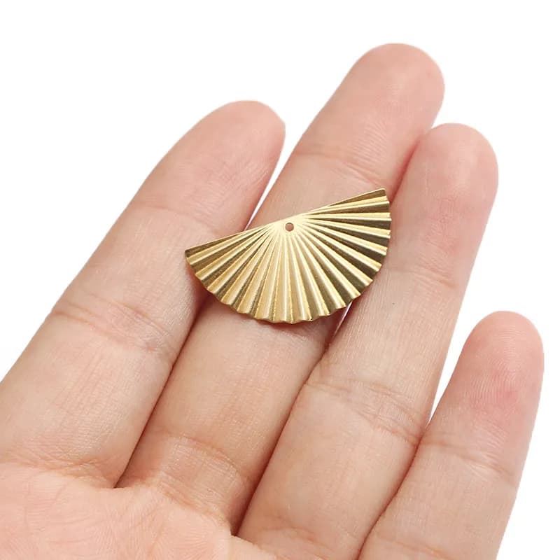 20 pz/set ottone grezzo settore pendenti con ciondoli per collana fatta a mano orecchini risultati accessori geometrici di moda per gioielli fai da te