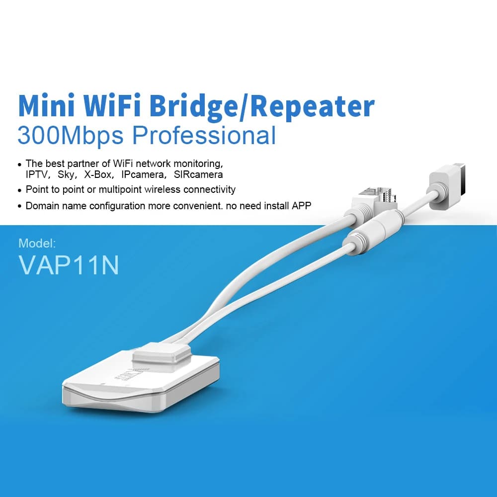 VONETS VAP11N Ripetitore WiFi Wireless 300Mbps, Bridge WiFi, Router di Rete per Telecamere IP e TVBOX