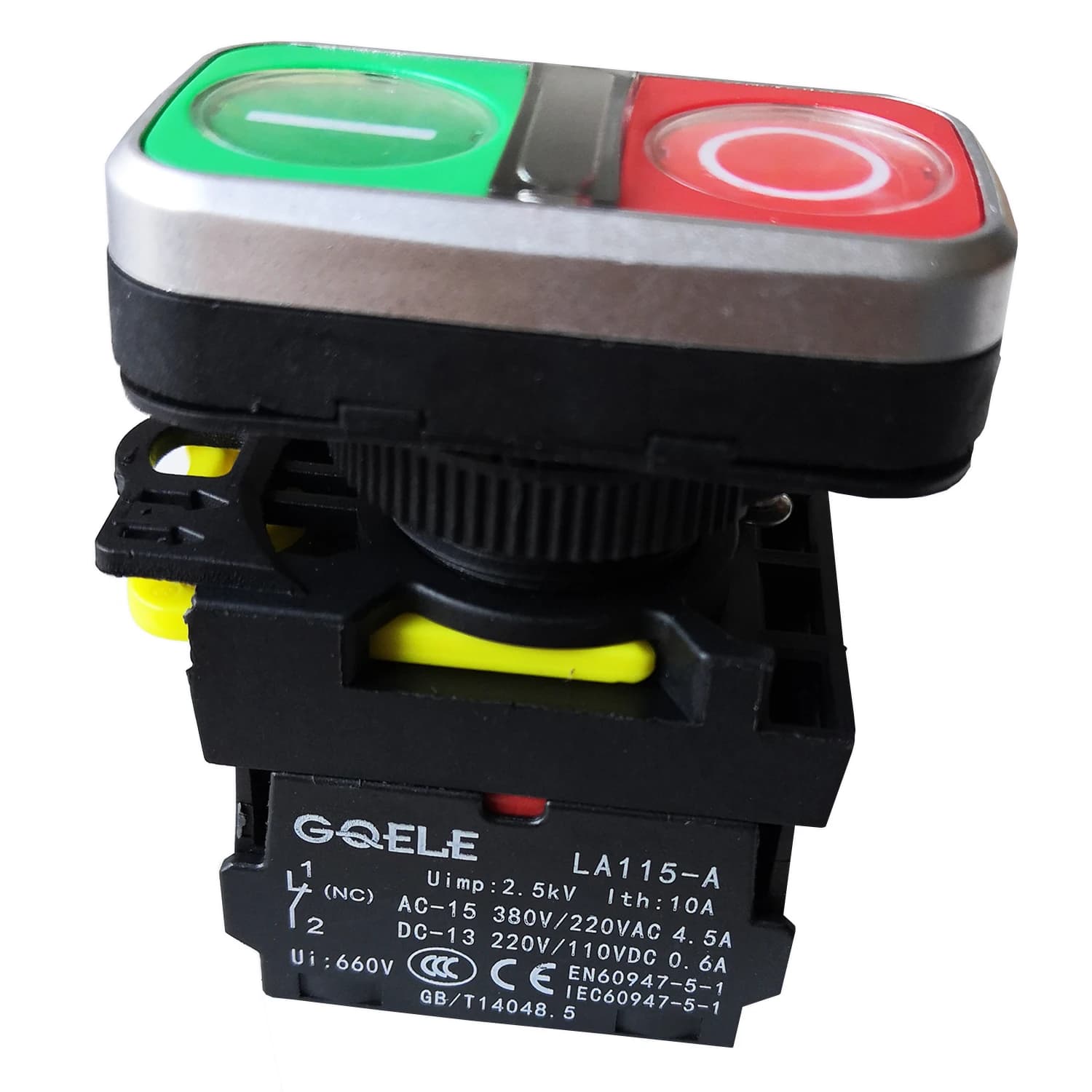 LA115-A5-11RD1 Impermeabile 1NO LB 1NC 220V M22 Interruttore a pulsante illuminato momentaneo a pulsante per armadio di controllo della pompa
