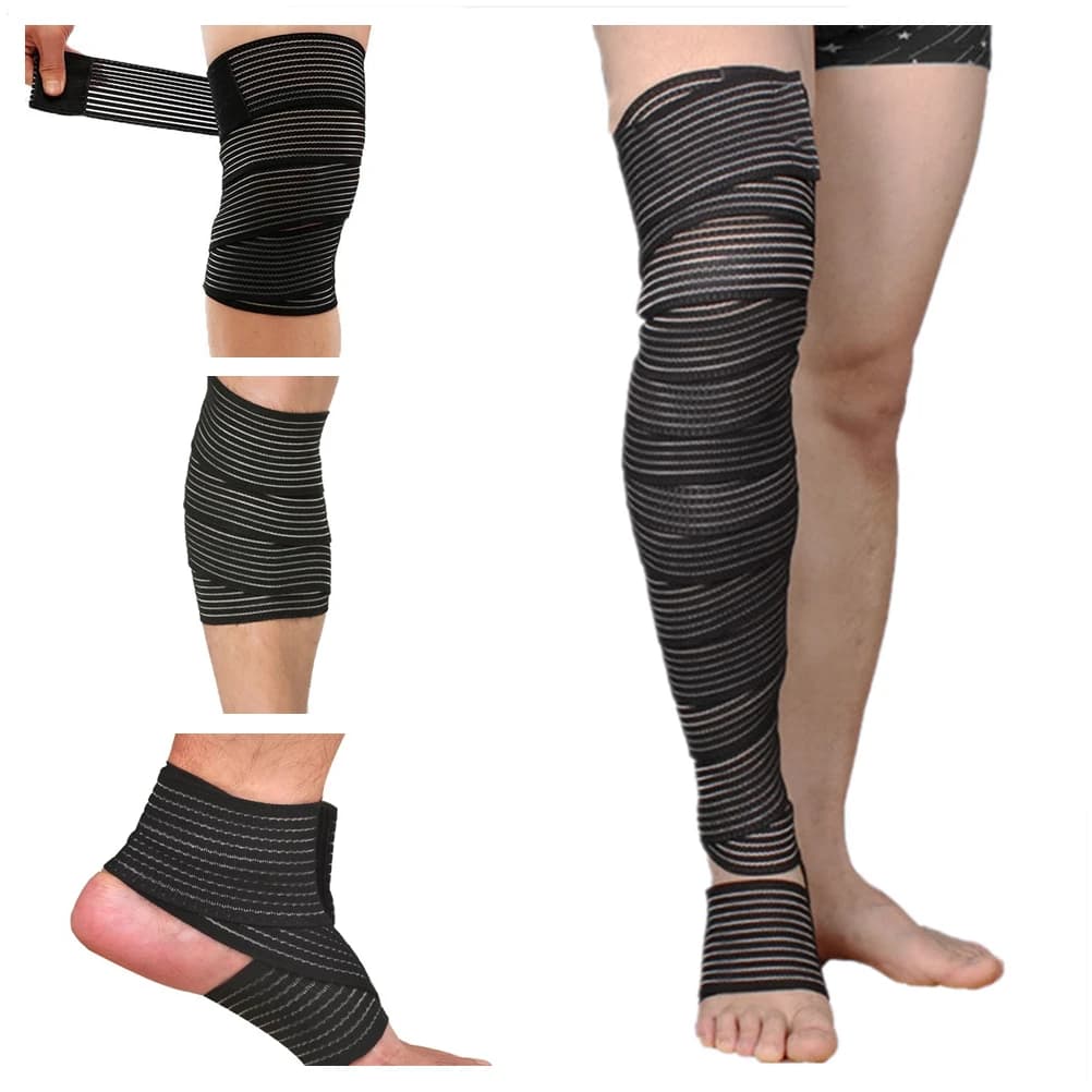 40 cm ~ 280 cm Sport Benda Elastica Compressione Brace Polso Ginocchio Gamba Caviglia Gomito Vitello Braccio Protezione Supporto Fascia di Sicurezza