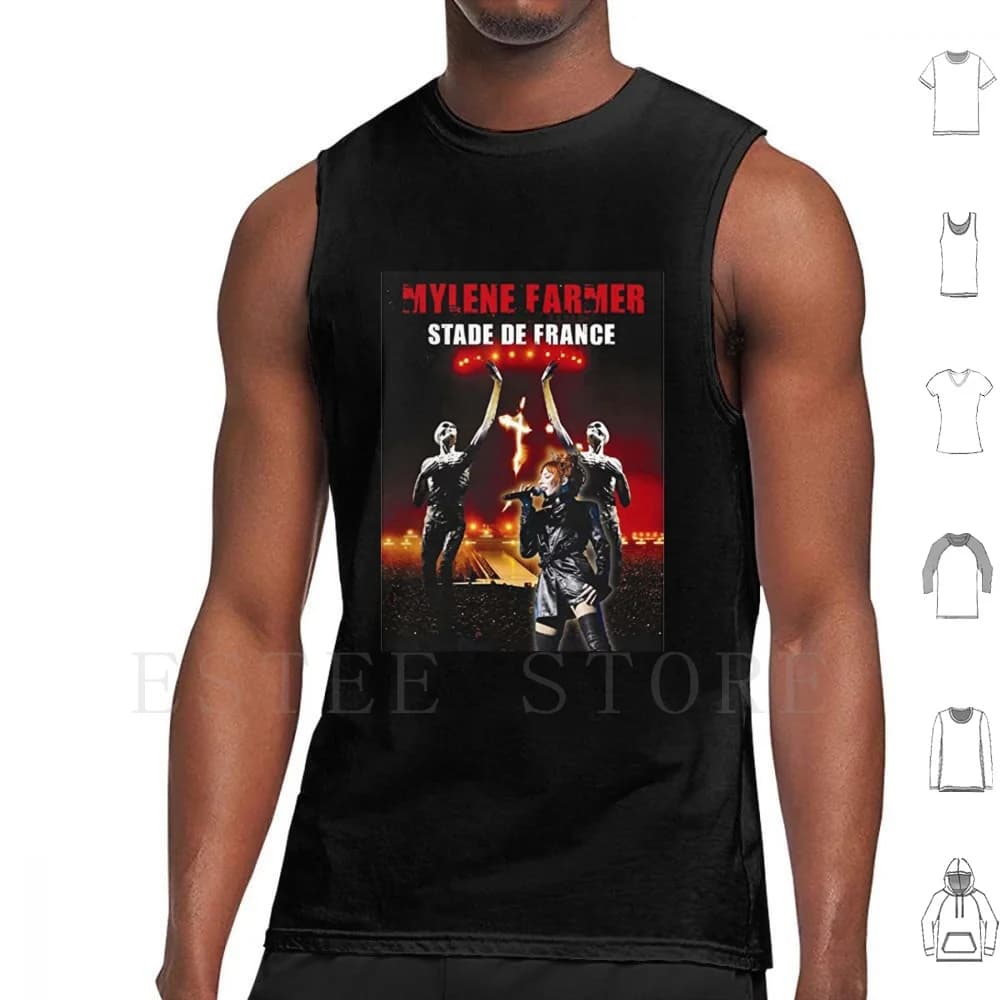 Mylene Farmer Tank Tops Vest Cotton Life Music Album Girls Beautiful Singers Funny Trend Aesthetic