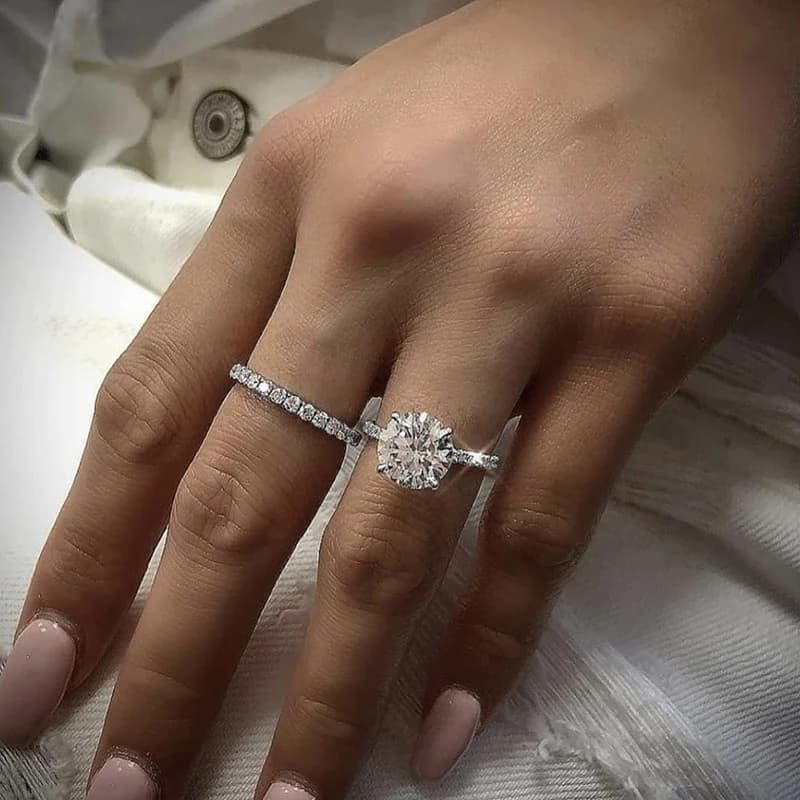 Huitan New Fashion Luxury 2Pcs Set of Rings for Women Daily Wear Statement Accessories Dance Party High Quality Jewelry