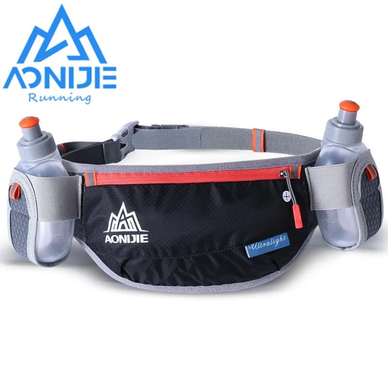 AONIJIE Women's Running Waist Waist Belt Moisturizing Bottle Waterproof Jogging Marsupi with two bottles of water 250ml