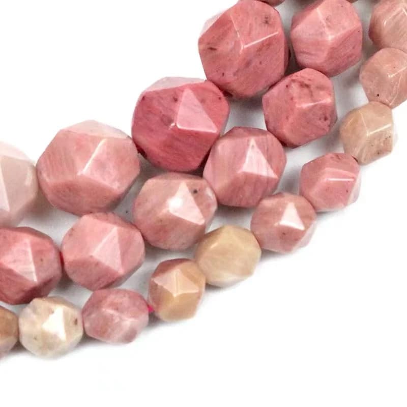 Perline distanziatrici allentate in pietra rodocrosite sfaccettata naturale grande per la creazione di gioielli Accessori per orecchini braccialetti fai da te 6/8 / 10MM
