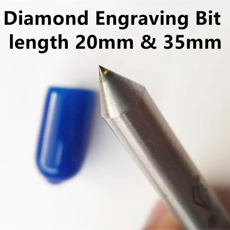 2 pz Mini Punta per incisione diamantata 20mm Penna per intaglio Strumenti a punta Fresa CNC Circuito da 90 gradi Pietra metallica
