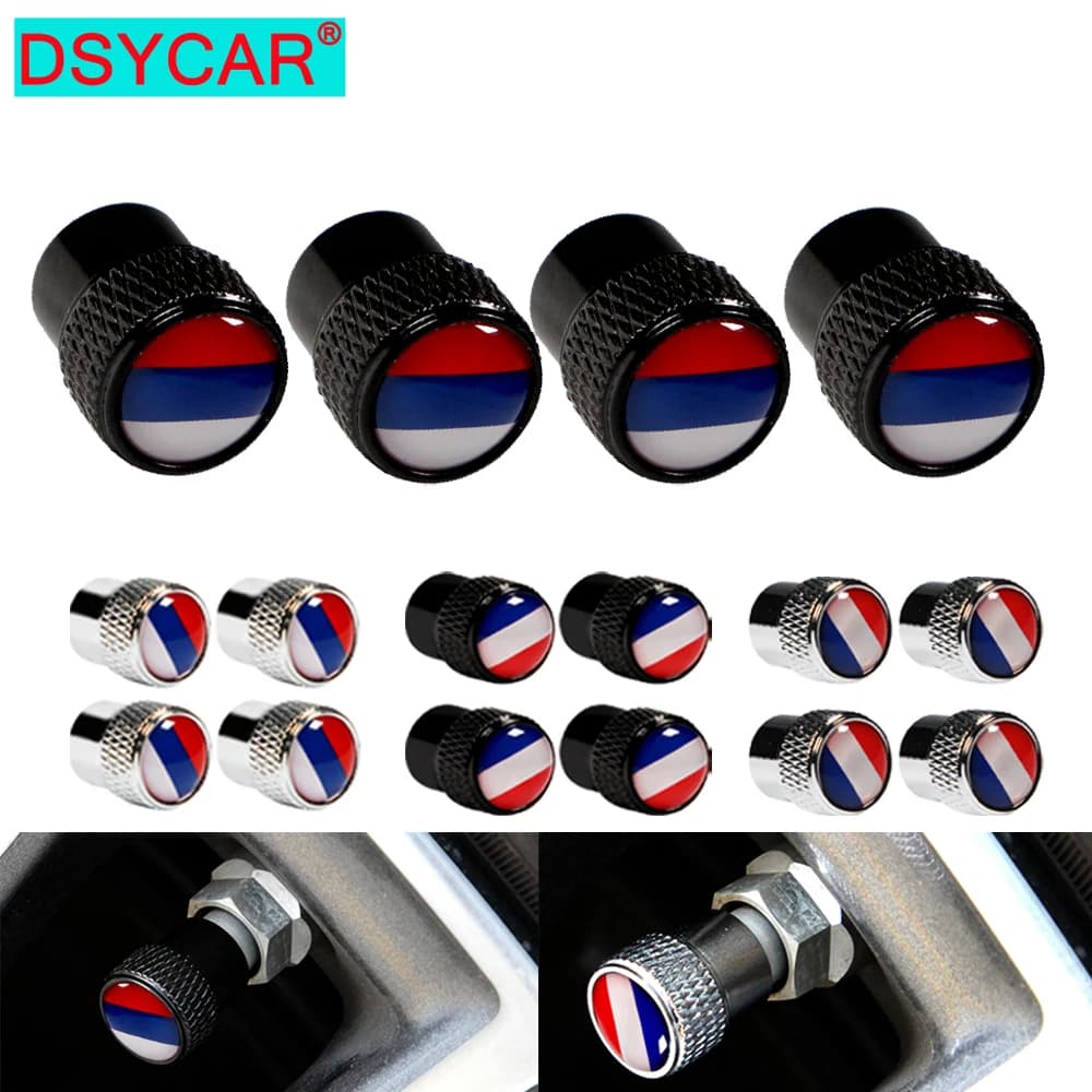 DSYCAR 4Pcs/Set Universal Aluminum Alloy Car Wheel Tyre Tire Valve Stem Caps Dust Covers for Bike Car Trucks Motorbike Bicycle