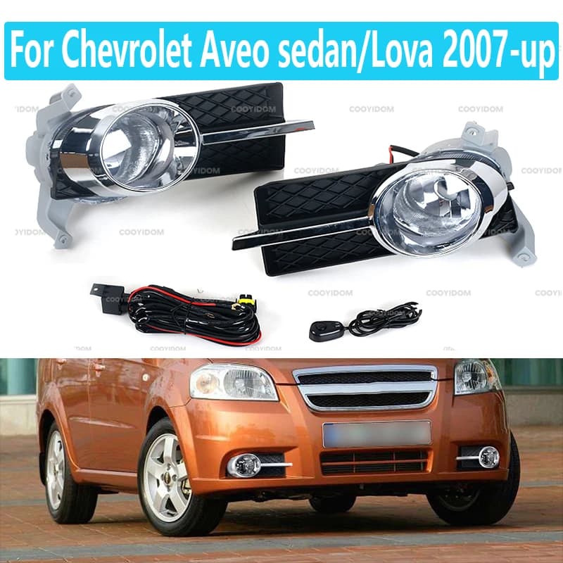 1 Set Fog light For Chevrolet Aveo sedan/Lova 2007-up Fog light Halogen Fog Lamp Bulb H3 12V 55W With wiring kit
